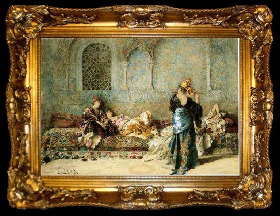 framed  unknow artist Arab or Arabic people and life. Orientalism oil paintings  389, ta009-2